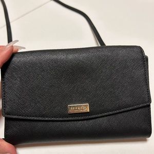 Black Kate Spade Perry Wallet on String